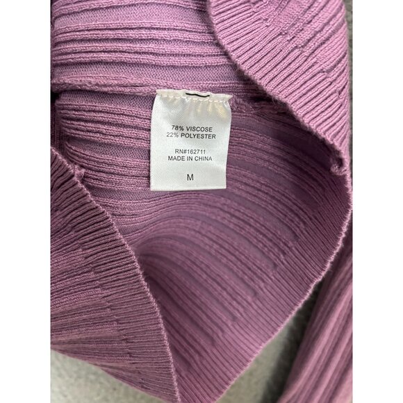 Hooked up by Iot Juniors' Snap-Cuff Ribbed Crewneck Sweater Purple Medium NWT's - Picture 7 of 8